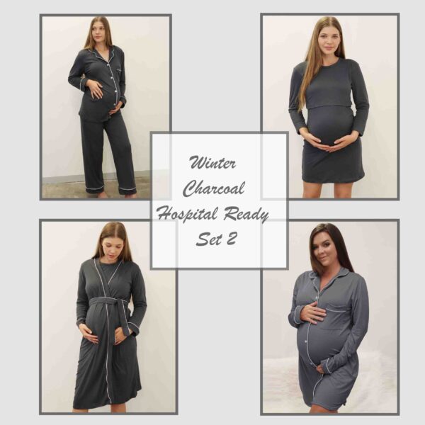 Hannah Grace Maternity Winter Charcoal Hospital Ready Set 2