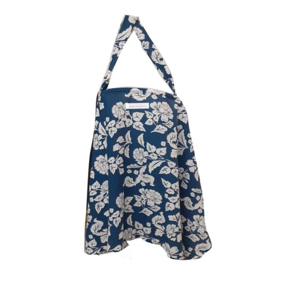 Limited Edition Indigo Floral Viscose Cotton Breastfeeding Apron