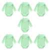 7 Pack Sage long Sleeve rompers