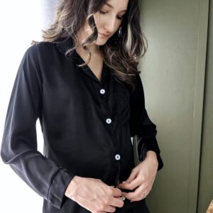 Luxe Bump- Black Armani Satin PJ - Image 5