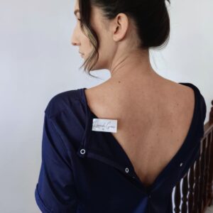 Hannah Grace Birthing Gown - Navy - Image 3