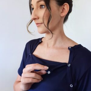 Hannah Grace Birthing Gown - Navy - Image 7