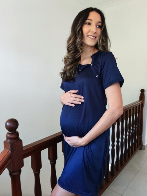 Hannah Grace Birthing Gown - Navy