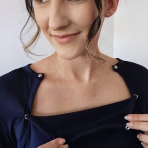 Hannah Grace Birthing Gown - Navy - Image 6