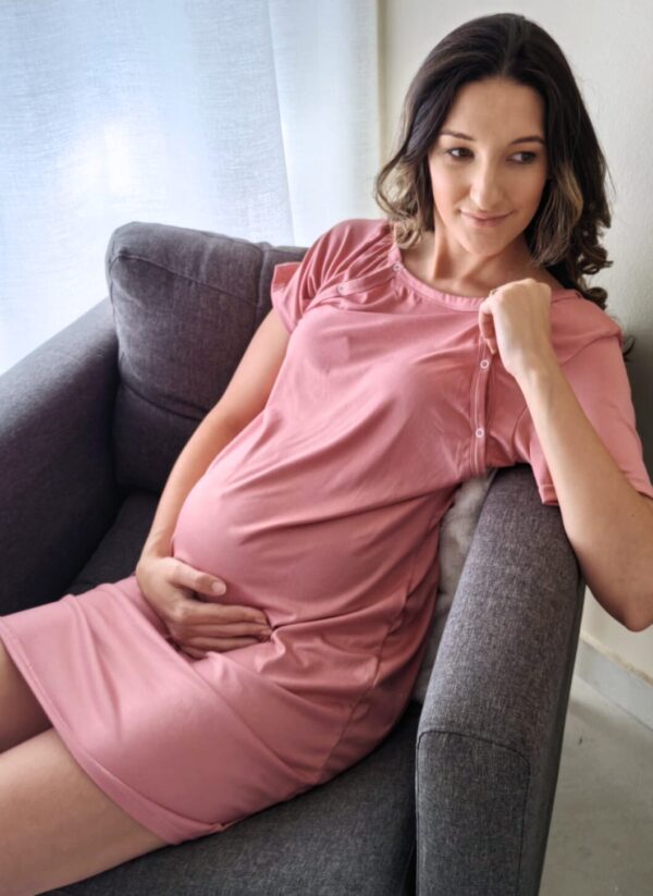 Hannah Grace Birthing Gown - Pink
