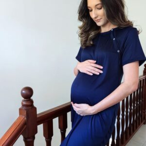 Hannah Grace Birthing Gown - Navy - Image 2