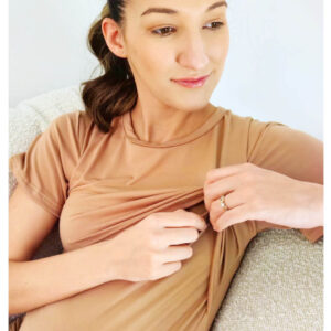 Hannah Grace Maternity Blush beige Summer Loungewear - Image 3
