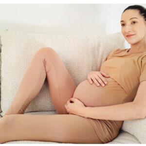 Hannah Grace Maternity Blush beige Summer Loungewear - Image 5