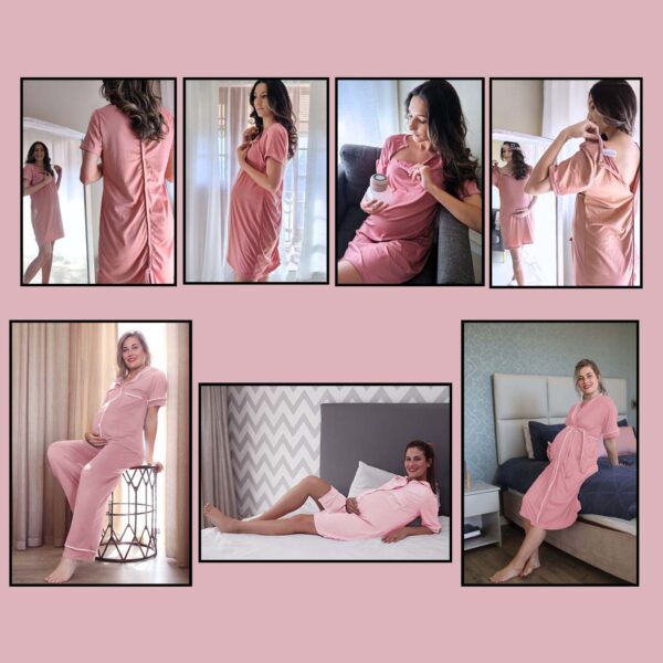 Hannah Grace Maternity Pink Birthing Gown Combo