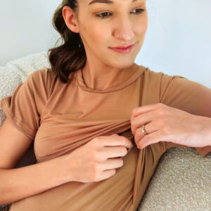 Hannah Grace Maternity Blush Beige Hospital Ready Summer Set - Image 5