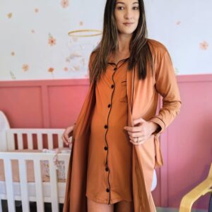 Hannah Grace Maternity Maple Rose Winter Sleepshirt - Image 2