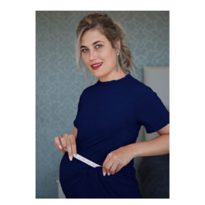 Hannah Grace Maternity Navy Summer Loungewear - Image 4
