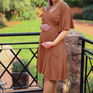 Maple Rose Short Wrap Dress with pockets