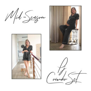 Hannah Grace Maternity Black Mid Season PJ Combo Set
