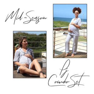 Hannah Grace Maternity Grey Mid Season PJ Combo Set