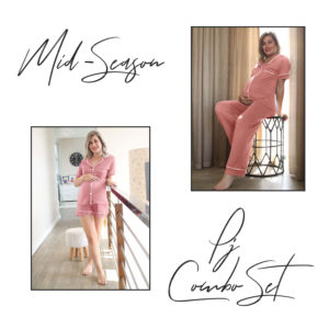 Hannah Grace Maternity Pink Mid Season PJ Combo Set