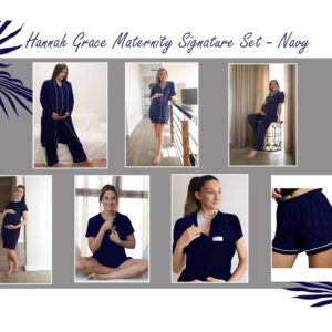 Hannah Grace Maternity Navy Signature Maternity Hospital Set