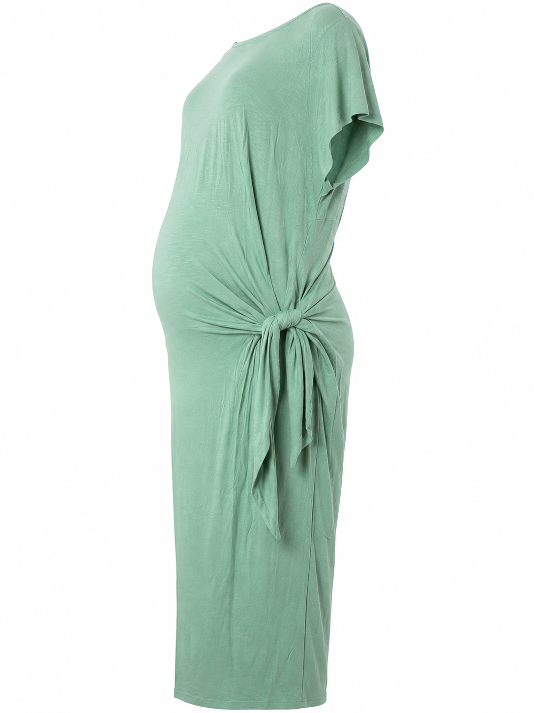 Hannah Grace Maternity Sage Side Knot Dress - Image 3