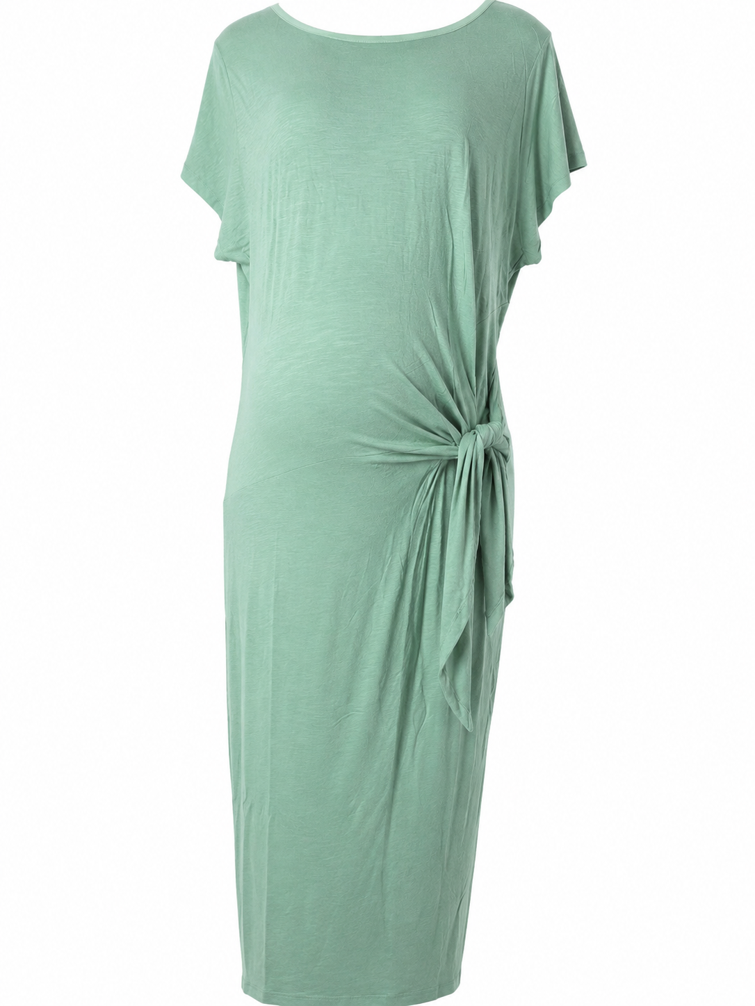 Hannah Grace Maternity Sage Side Knot Dress - Image 4