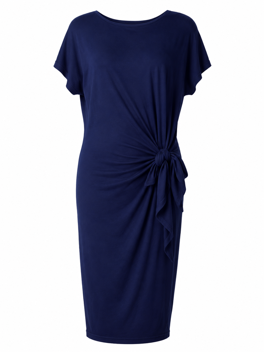Hannah Grace Maternity Navy Side Knot Dress - Image 3