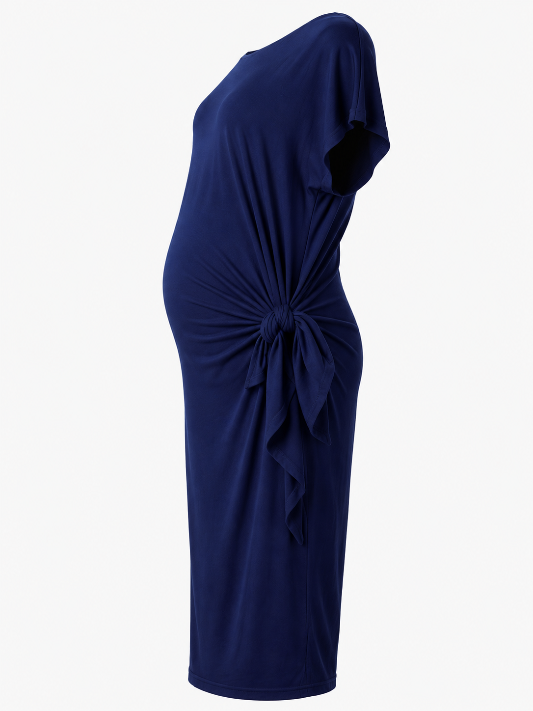 Hannah Grace Maternity Navy Side Knot Dress - Image 4