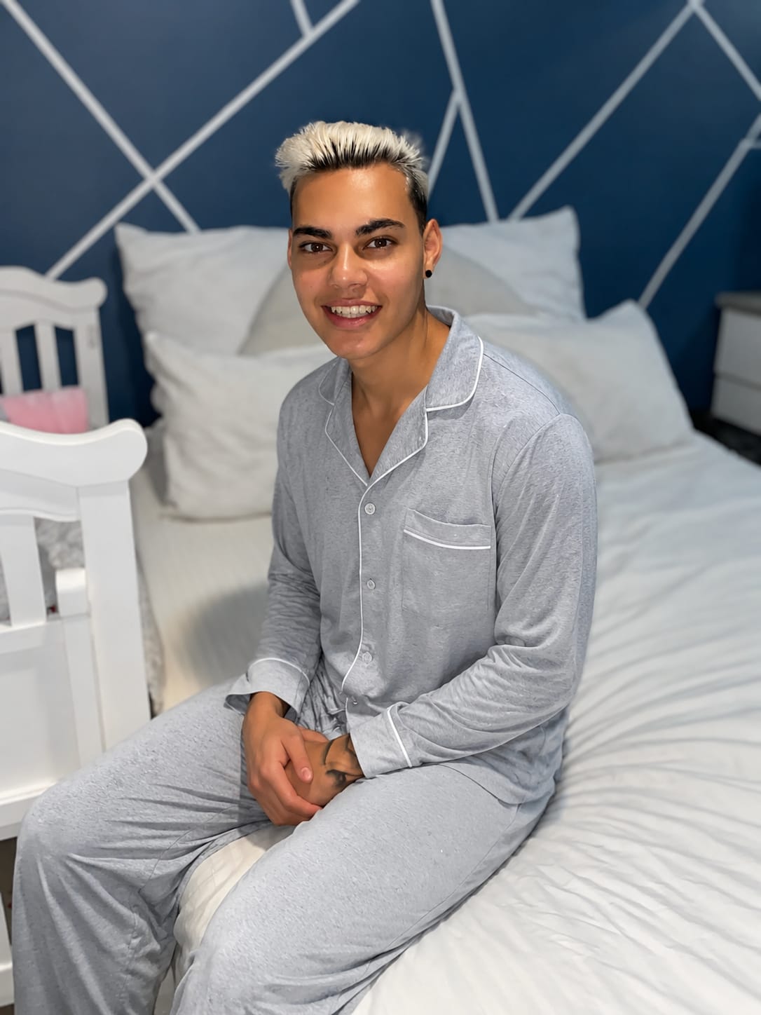 Dad's Winter Button Down PJ- Grey - Image 2
