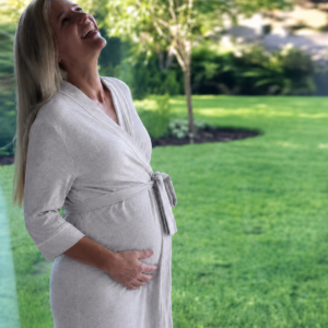 Short Grey Maternity Gown