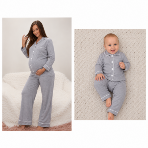 Hannah Grace Maternity Grey Winter Matching Mom & Baby set