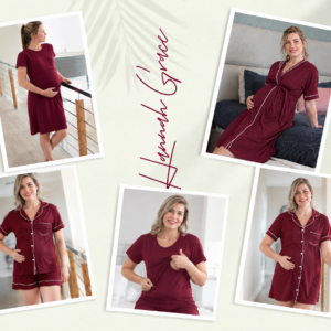 Hannah Grace Maternity Burgundy Summer Combo (6 Piece)
