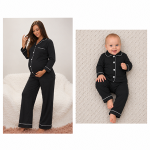 Hannah Grace Maternity Black Winter Matching Mom & Baby set