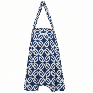 Hannah Grace Limited Edition Blue & White Geometric Floral Breastfeeding Apron