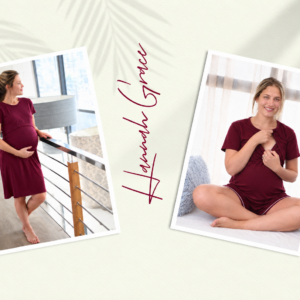 Burgundy Summer Top with Breastfeeding Nightie